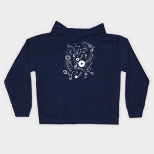 Floral pattern on navy Kids Hoodie